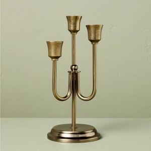 3Ct Staggered Metal Taper Candelabra Antique Brass - Hearth & Hand with Magnolia